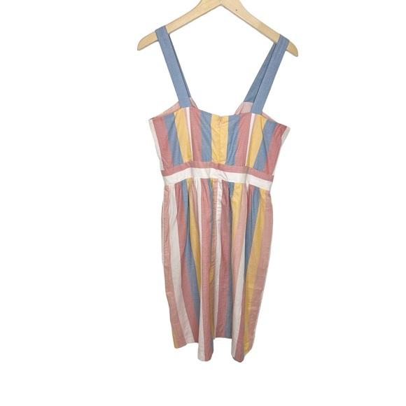 Madewell NWOT Tie-Front Cutout Dress in Sherbet Stripe Size 12 - Picture 3 of 7
